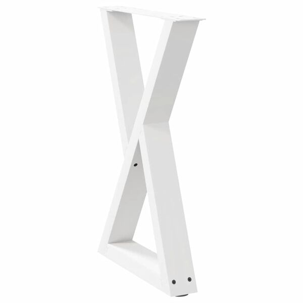vidaXL Dining Table Legs 2 pcs White 50x(72-73.3) cm Steel