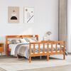 vidaXL Bed Frame with Headboard without Mattress Wax Brown 150x200 cm King Size