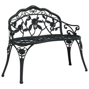 vidaXL Garden Bench 100 cm Cast Aluminium Black