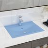 vidaXL Luxury Basin with Faucet Hole Matt Light Blue 60x46 cm Ceramic