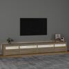vidaXL TV Cabinet with LED Lights Sonoma Oak 270x35x40 cm