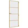 vidaXL Interior Door Slim Golden 83x201.5 cm Tempered Glass and Aluminium