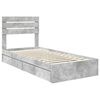 vidaXL Storage Bed Concrete Grey 90 x 200 cm Engineered Wood