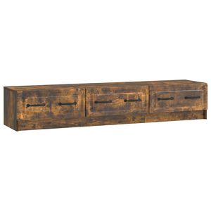 vidaXL TV Cabinet Smoked Oak 147 x 34.5 x 27 cm Engineered Wood