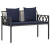 vidaXL Outdoor Benches 2 -Seater 116 x 56 x 75 cm Poly Rattan