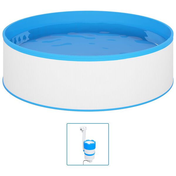 vidaXL Splasher Pool with Hanging Skimmer and Pump 350x90 cm White