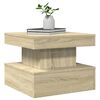 vidaXL Coffee Table with LED Lights Sonoma Oak 50x50x40 cm