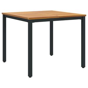 vidaXL Outdoor Table Natural and Black 90 x 90 x 75 cm