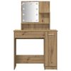 vidaXL Dressing Table Set with LED Artisan Oak Engineered Wood