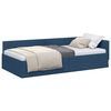 vidaXL Corner Bed Frame with Headboard Blue 90 cm x 190 cm Velvet