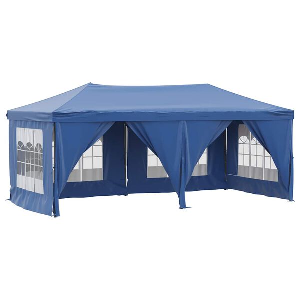 vidaXL Folding Party Tent with Sidewalls Blue 3x6 m