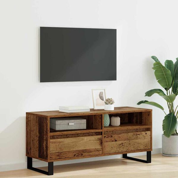 vidaXL TV Cabinet with Drawer Old Wood 100 x 34.5 x 44.5 cm