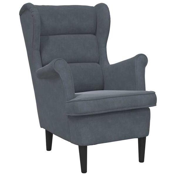 vidaXL Armchair Dark Grey 92 x 71 x 91 cm Velvet