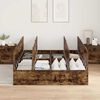 vidaXL Storage Bed Frame Smoked Oak 135 x 190 cm Engineered Wood