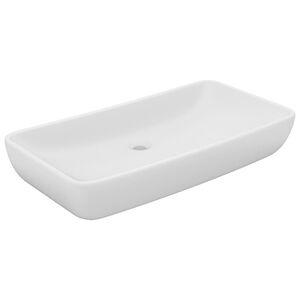vidaXL Luxury Basin Rectangular Matt White 71x38 cm Ceramic