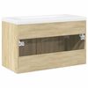 vidaXL Bathroom Sink Cabinet with Built-in Basin Sonoma Oak