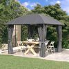 vidaXL Gazebo with Sidewalls&Arch Roof 3x3 m Anthracite