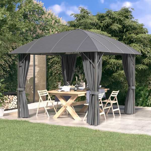 vidaXL Gazebo with Sidewalls&Arch Roof 3x3 m Anthracite