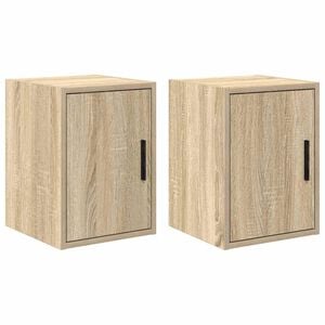 vidaXL Garage Wall Cabinets 2 pcs Sonoma Oak Engineered Wood