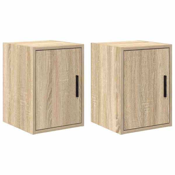 vidaXL Garage Wall Cabinets 2 pcs Sonoma Oak Engineered Wood