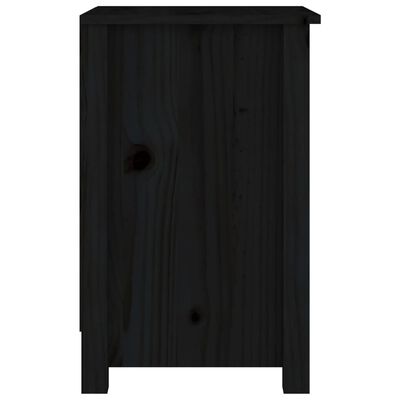 vidaXL Bedside Cabinet Black 40x35x55 cm Solid Wood Pine