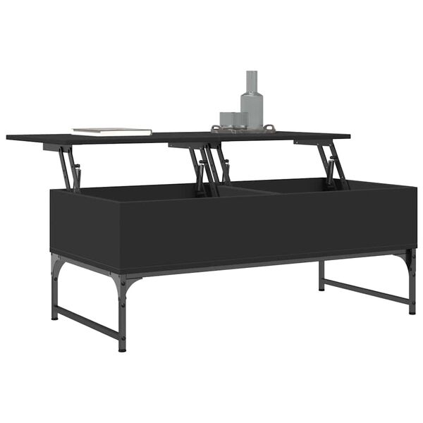vidaXL Coffee Table Black 100x50x40 cm Engineered Wood and Metal