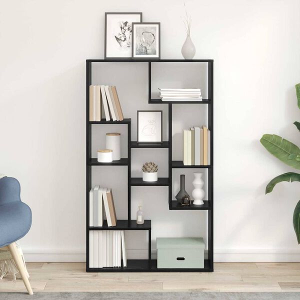 vidaXL Book Cabinet Black Oak 70 x 20 x 102.5 cm Engineered Wood