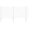 vidaXL Chainlink Fence with Post 25 x 1 m Galvanised Steel Silver Mesh