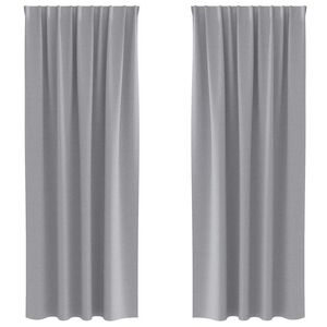 vidaXL Blackout Curtains with Rings 2 pcs Light Grey 245 x 140 cm