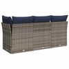 vidaXL Garden Sofa with Cushion 8 pcs Grey and beige Poly rattan