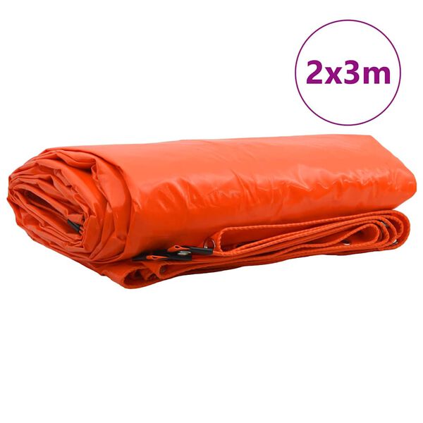 vidaXL Tarpaulin 650g / m&sup2; Orange 2 x 3 m Canvas with PVC Coating