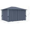 vidaXL Gazebo with Curtain&LED String Lights 4x3 m Anthracite Aluminium