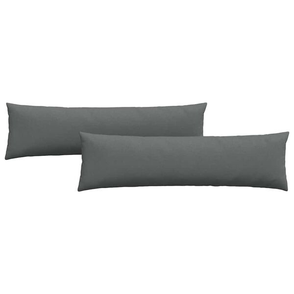 vidaXL Sofa Pillows 2 pcs Dark Grey 145 x 40 cm Fabric