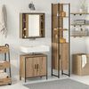 vidaXL Bathroom Vanity Units with Shelf 3 pcs Brown Engineered wood