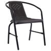 vidaXL Garden Dining Set 9 pcs Black Powder-Coated Steel