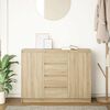 vidaXL Sideboard with Drawers Sonoma Oak 100.5x35x76 cm Engineered Wood