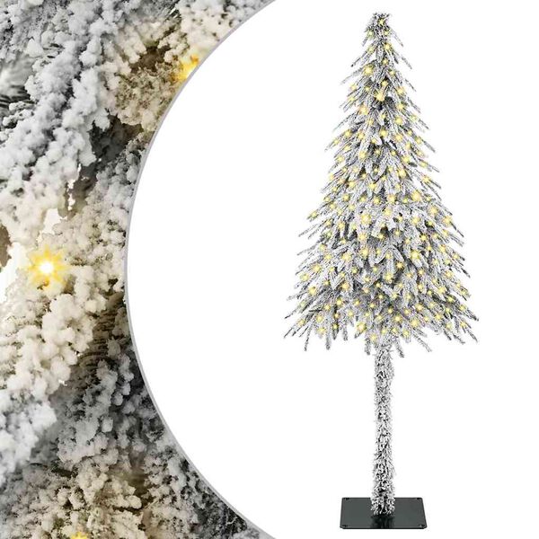vidaXL Christmas Tree with 300 LEDs White 210 cm PE and Steel