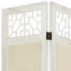 vidaXL 4-Panel Room Divider Cream 140x165 cm Fabric