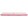 vidaXL Inflatable Gymnastics Mat with Pump 600x100x20 cm PVC Pink