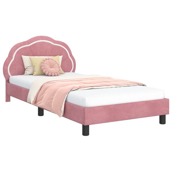 vidaXL Children's Bed Frame with Headboard Pink 80 x 200 cm Velvet
