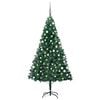 vidaXL Artificial Pre-lit Christmas Tree with Ball Set Green 180 cm PVC