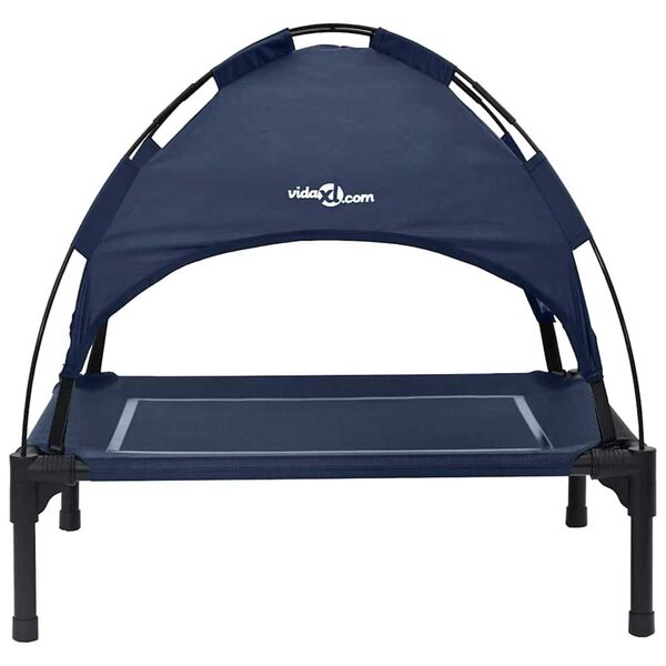 vidaXL Dog Bed Navy blue S Steel