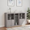 vidaXL Sideboard with LED Lights Grey Sonoma 162x37x100 cm