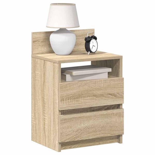 vidaXL Bedside Cabinet with 2 Drawers Sonoma Oak 40x33x60 cm