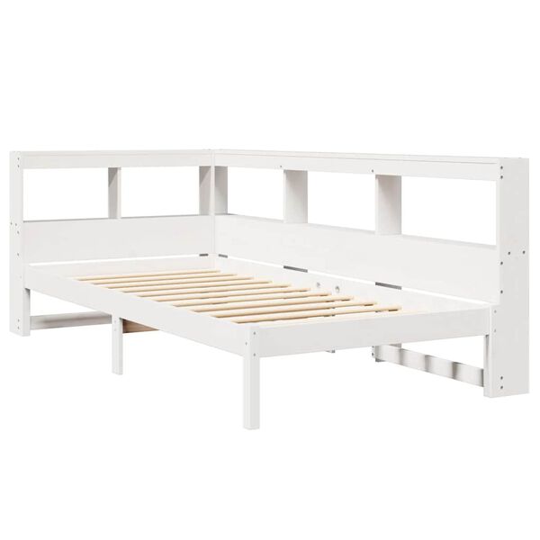vidaXL Bookcase Bed without Mattress White 100x200 cm Solid Wood Pine