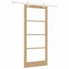 vidaXL Sliding Door Natural 93 x 211 cm Solid Pine Wood and Glass