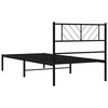 vidaXL Metal Bed Frame without Mattress with Headboard Black 90x200cm