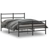 vidaXL Metal Bed Frame without Mattress with Footboard&nbsp;Black 135x190cm
