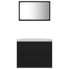 vidaXL Bathroom Furniture Set Black Engineered Wood