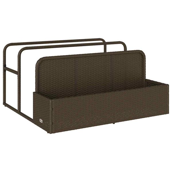 vidaXL Poolside Float Storage Brown 110x100x57 cm Poly Rattan